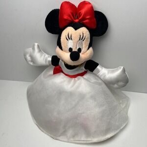 Disney Minnie Mouse Wedding Bride Plush Walt Disney World Parks Gold Foot Pin